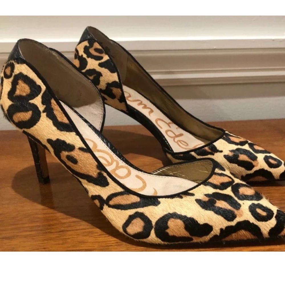 Sam Edelman sz 5.5 leopard heels EUC